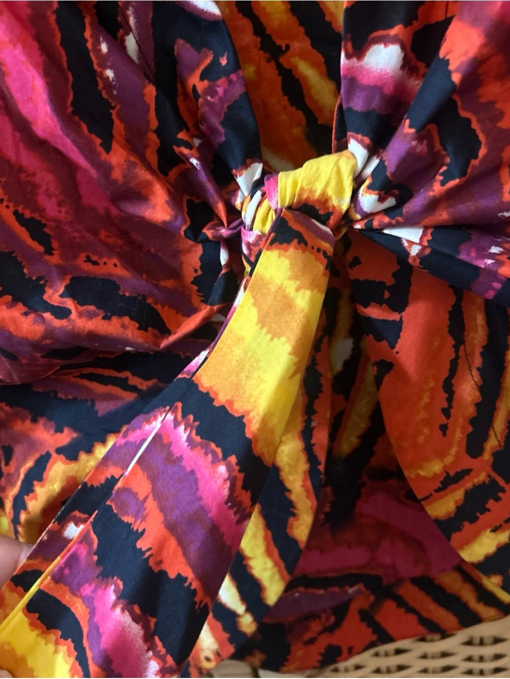 Mishka Y2K Tie Front Vibrant Animal Print Shirt Size Petite Med Festival Club - Picture 3 of 5